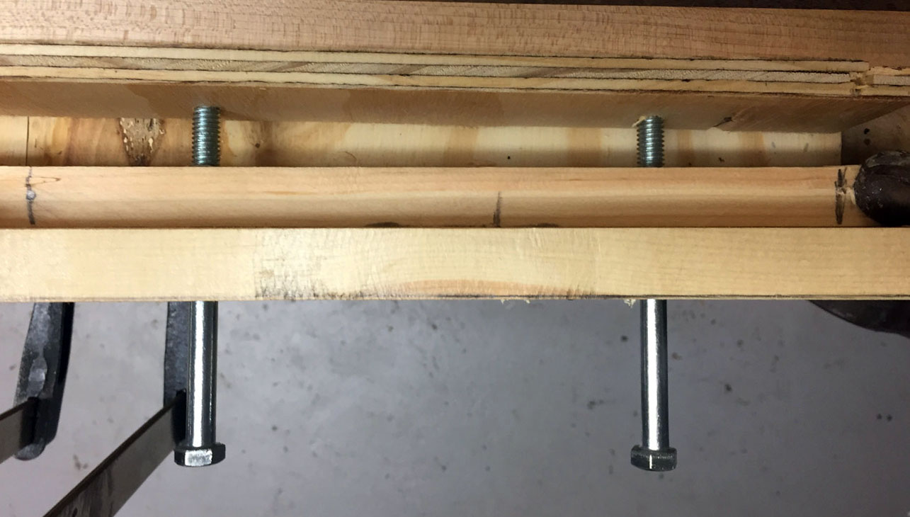 Using bolts to apply pressure instead of bar clamps